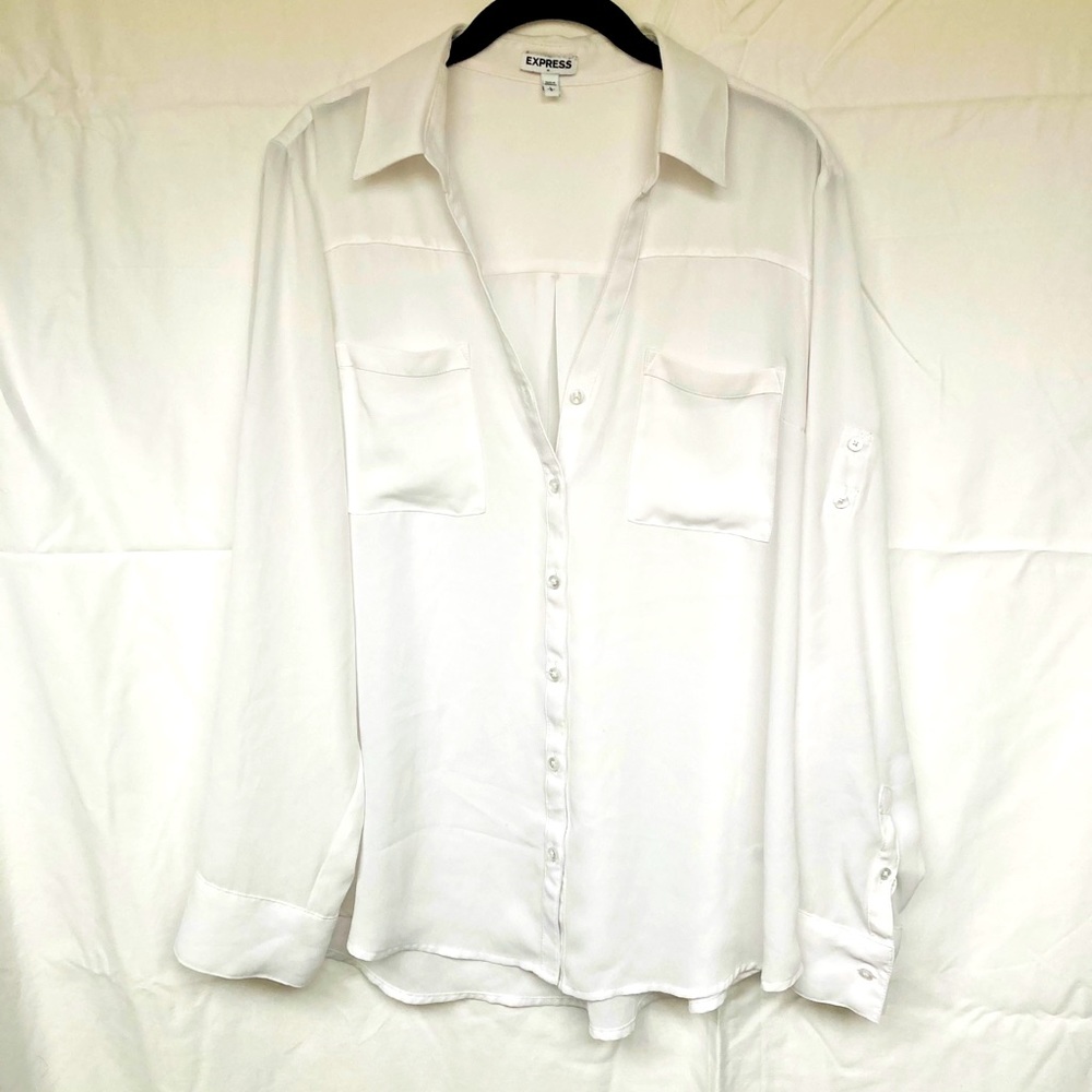 Express White Sheer Blouse